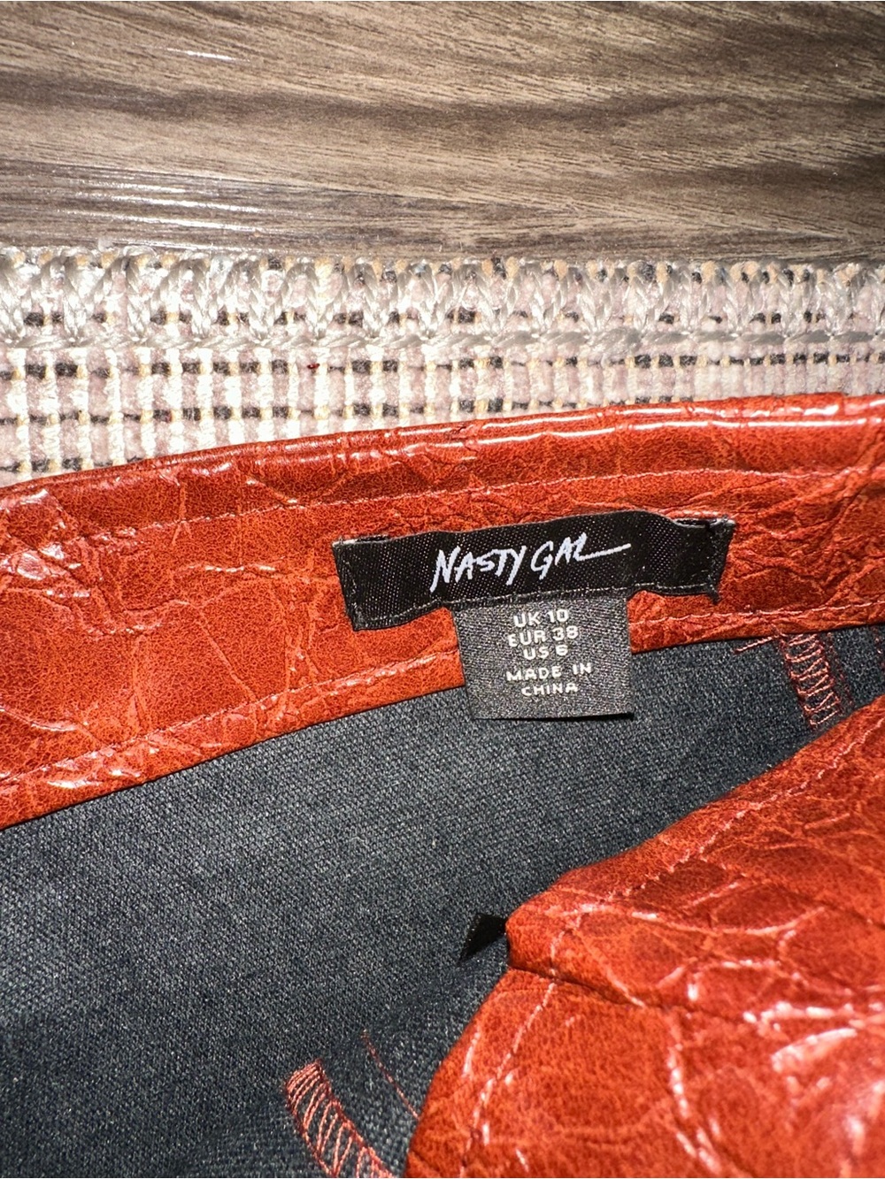 Nasty Gal Distressed Faux Leather Buckle Detail Trouser - Picture 6 of 7